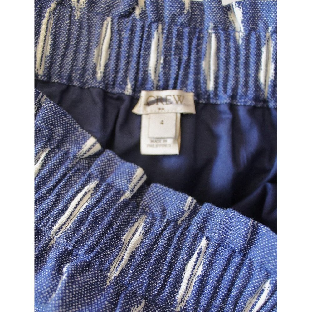J CREW FACTORY PRINTED LINEN COTTON SIDEWALK MINI SKIRT BLUE SIZE 4  NEW 42251 - Picture 3 of 3